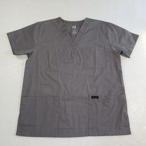 Dagacci Unisex Scrub Top Medium Gray Classic Hospital Clinic Uniform Nurse Tech